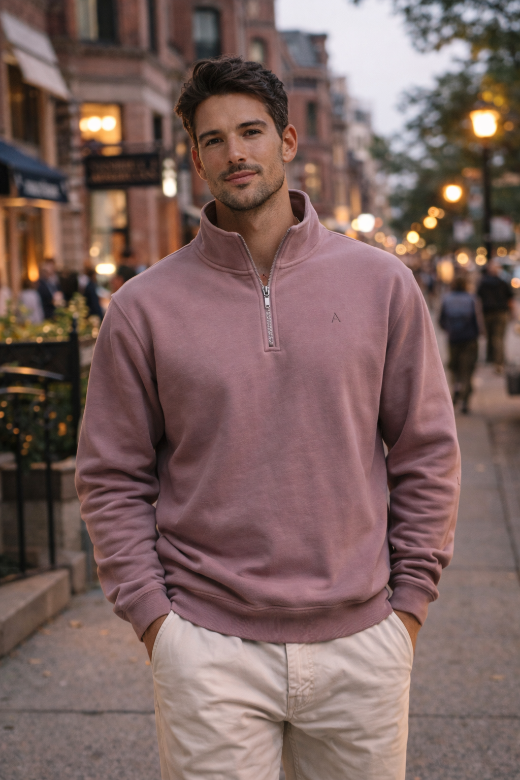 TC MIDWEIGHT QUARTER ZIP (ORCHID)