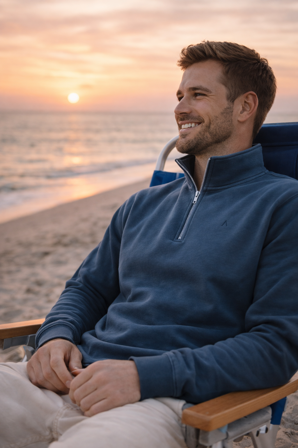 TC MIDWEIGHT QUARTER ZIP (STORM BLUE)