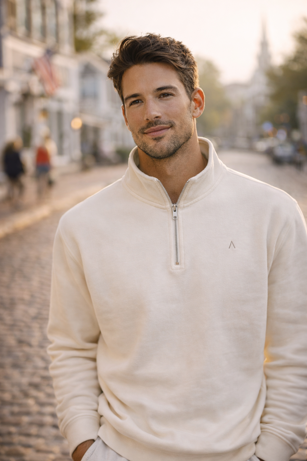 TC MIDWEIGHT QUARTER ZIP (BONE)