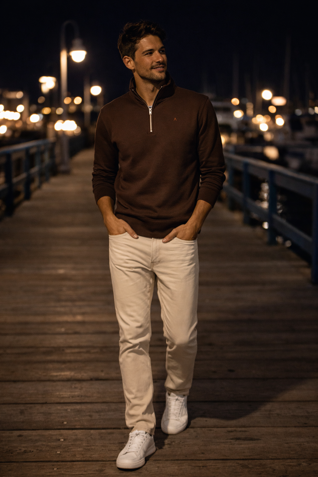 TC MIDWEIGHT QUARTER ZIP (BROWN)