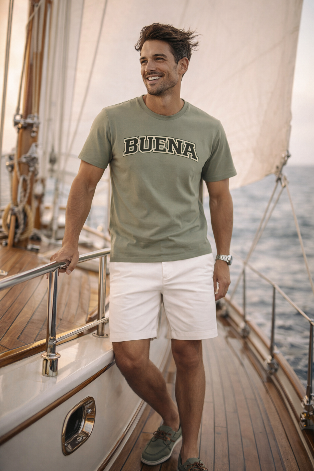 Buena Heavyweight Tee (Light Olive)