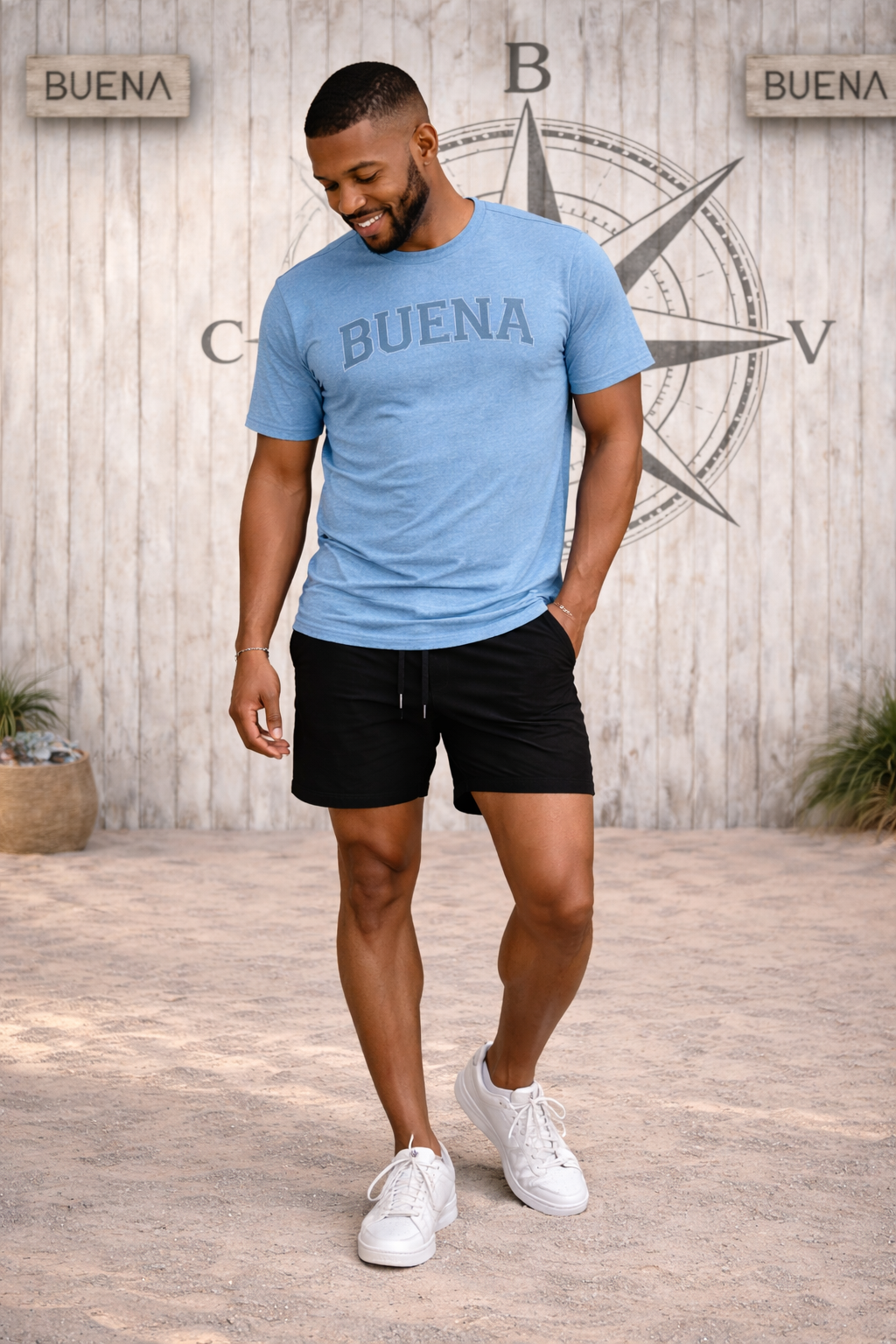 Buena Midweight Tee (Cloud Blue)