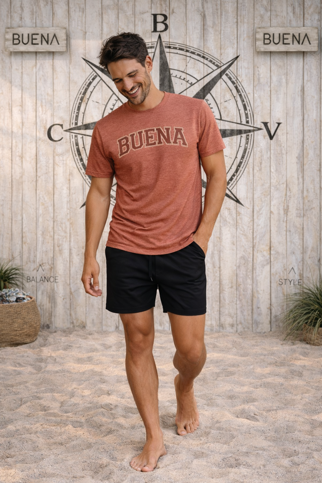 Buena Midweight Tee (Redwood)