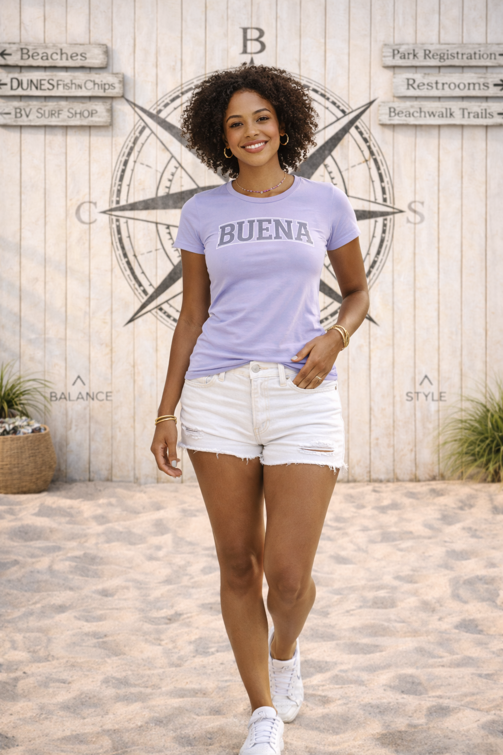 Buena Midweight Womens Tee (Lavender)