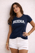 Buena Midweight Womens Tee (Navy)