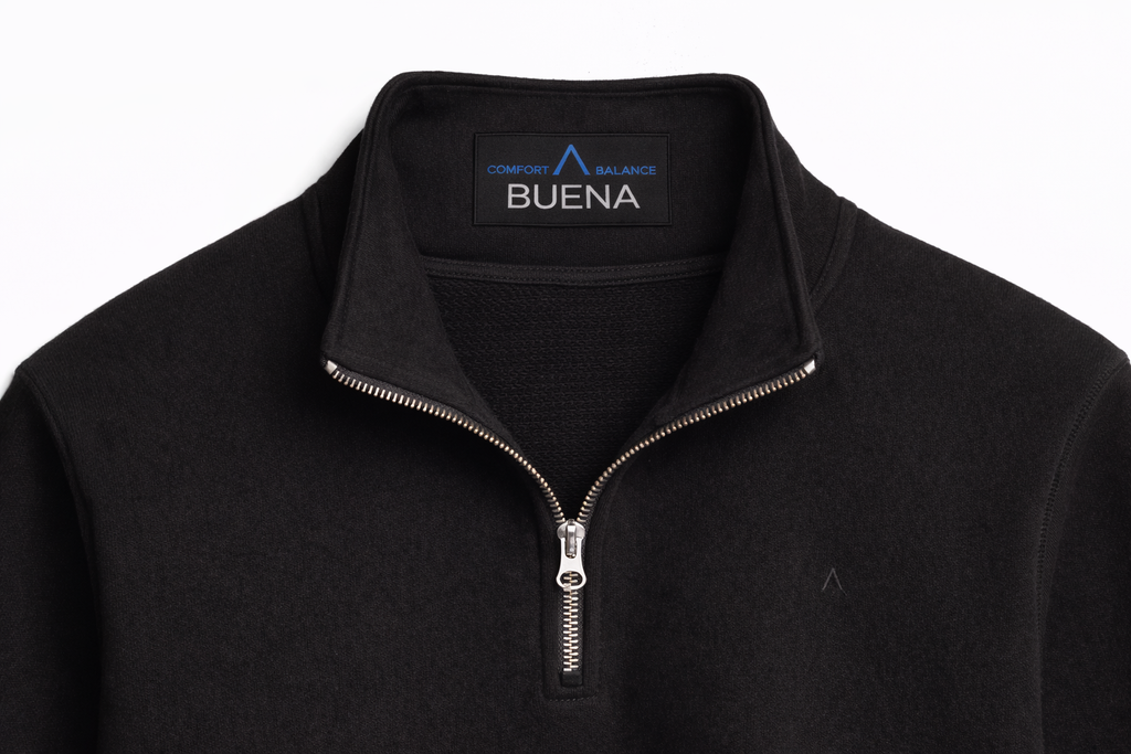 HC Cliffside Heavyweight Organic French Terry Quarter Zip (Black)