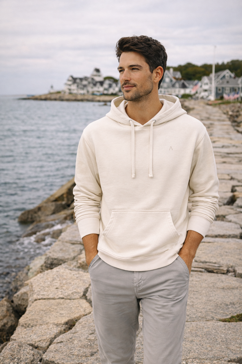 TC MIDWEIGHT PULLOVER HOOD (BONE)