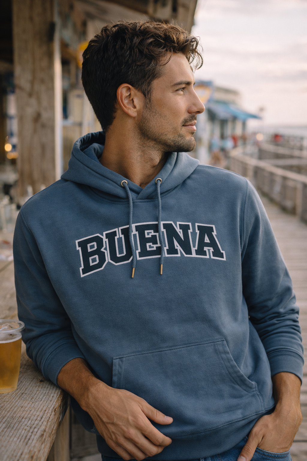 Buena Midweight Organic French Terry Hood (Seaside)