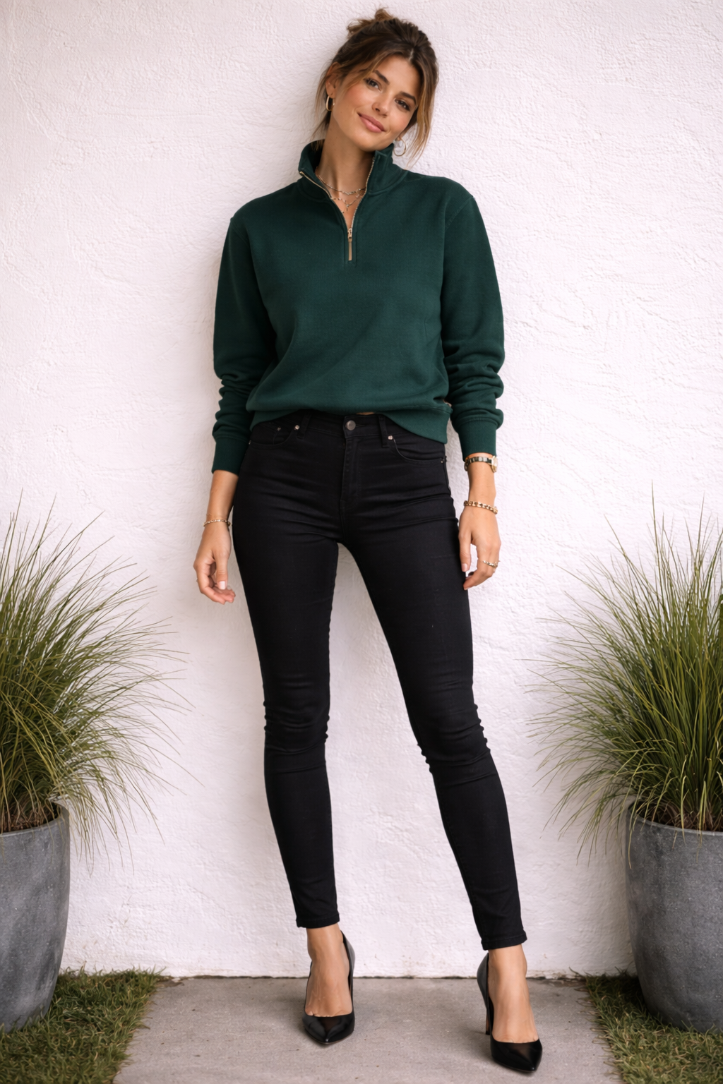 HC Cliffside Heavyweight Organic French Terry Quarter Zip (Pine)