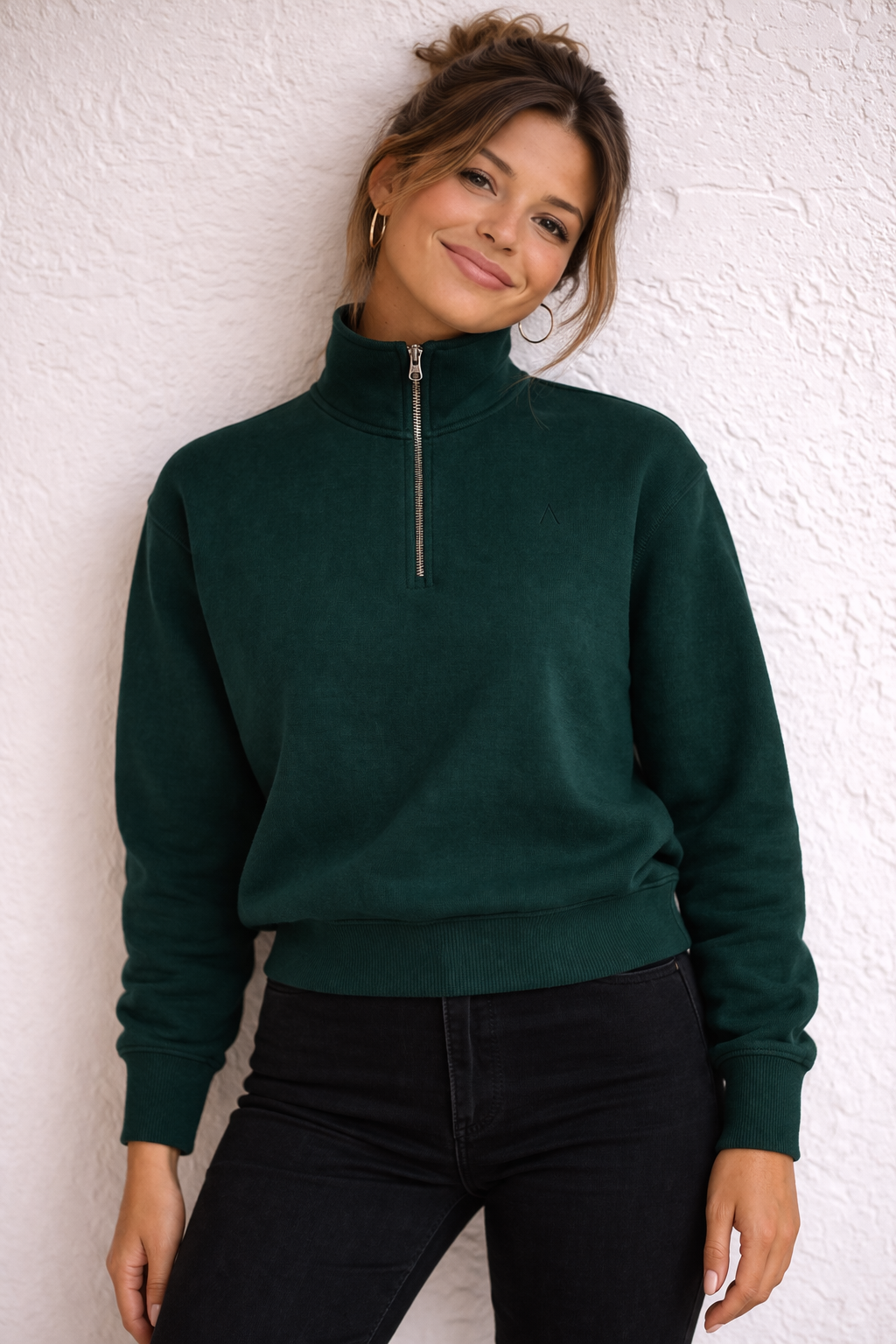 HC Cliffside Heavyweight Organic French Terry Quarter Zip (Pine)