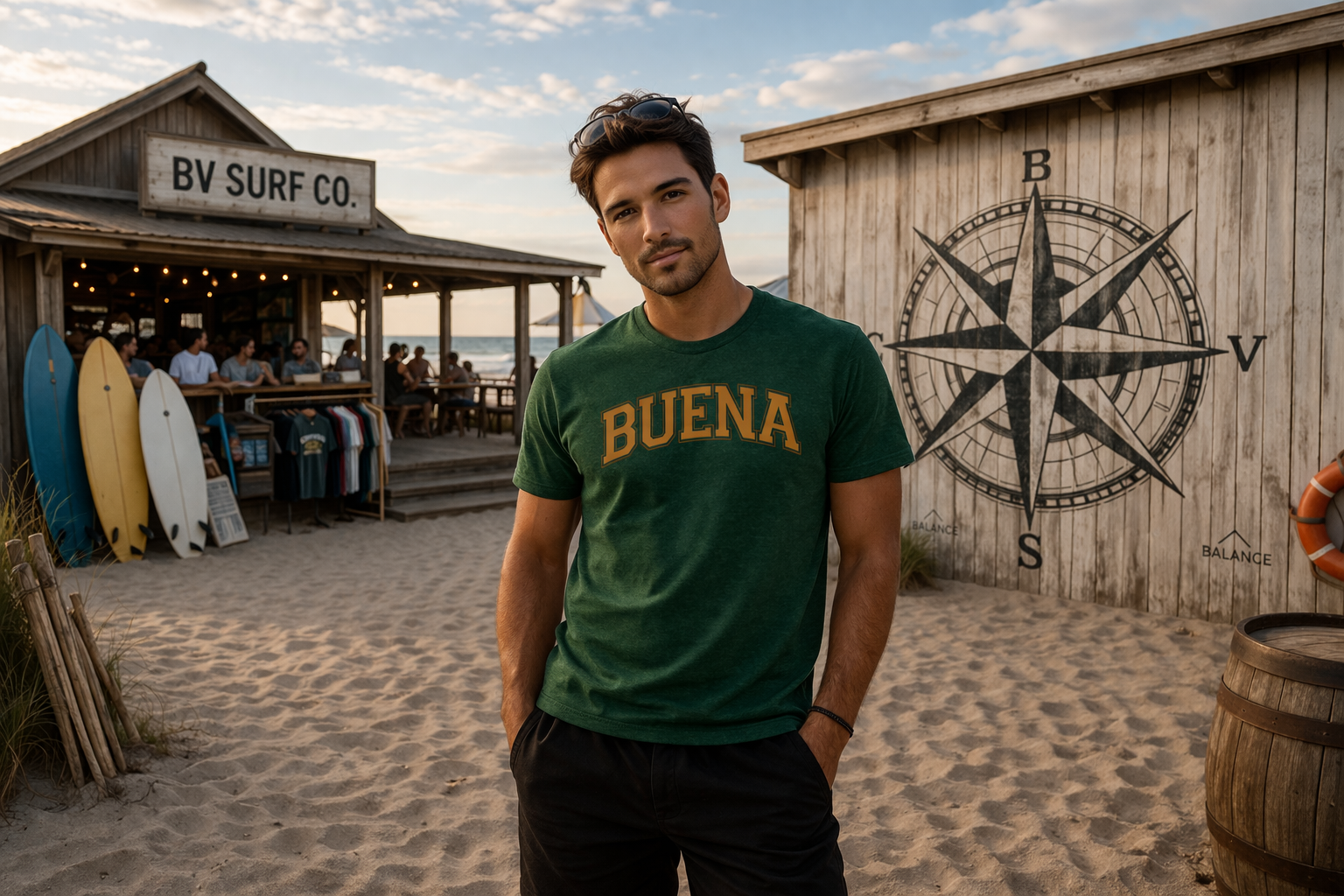 Buena Midweight Tee (Forest)