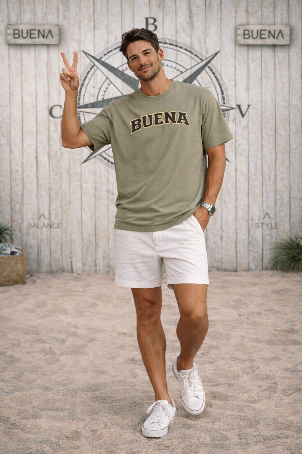 Buena Heavyweight Tee (Light Olive)