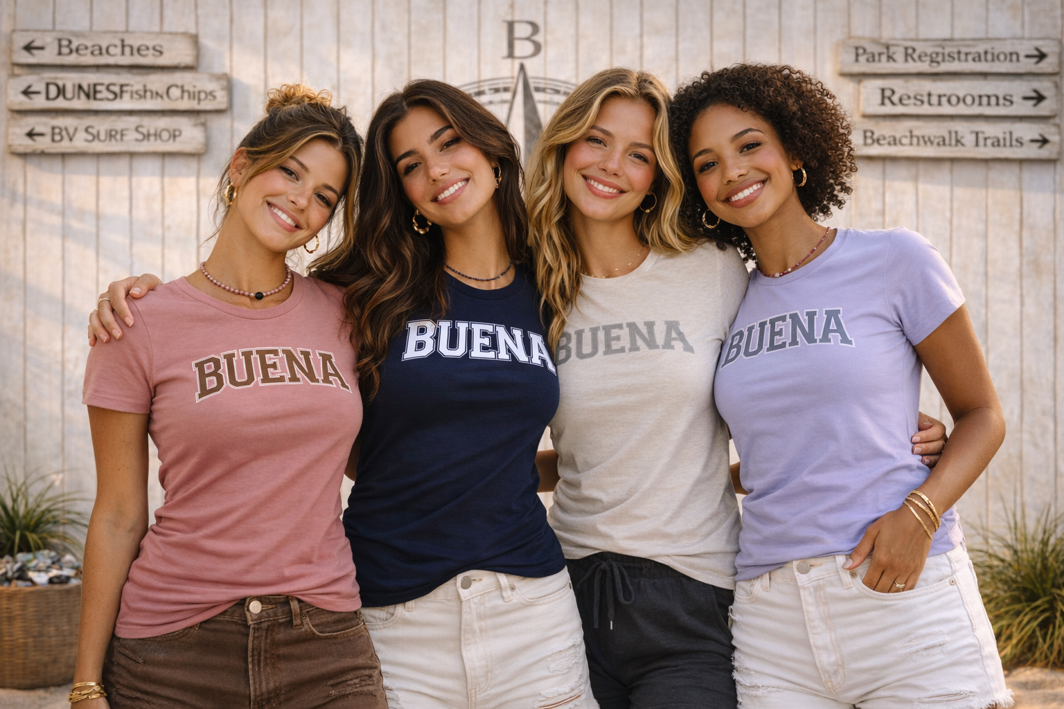 Buena Midweight Womens Tee (Navy)