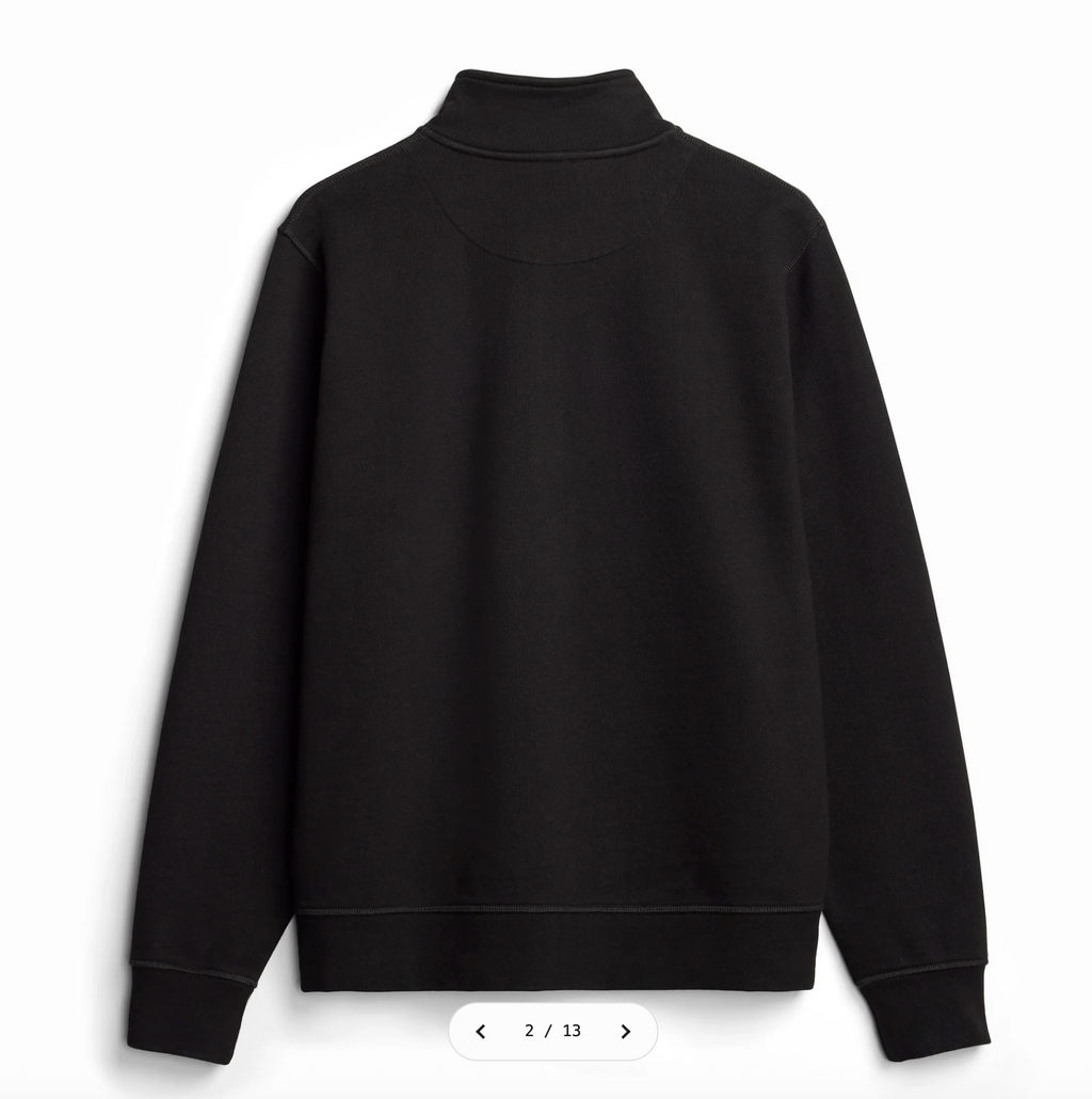 HC Cliffside Heavyweight Organic French Terry Quarter Zip (Black)